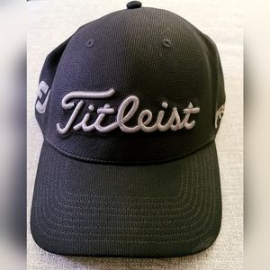Titleist Hat Cap Pro Golf V1 Men's Embroidered Adjustable Strap FJ Black Grey
